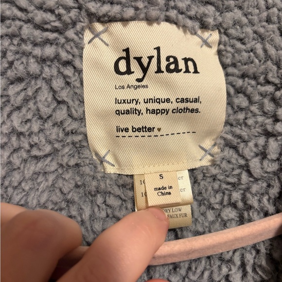 DYLAN Women’s Blue Gray Fleece-Lined Faux Fur Coat Size Small - Picture 4 of 6